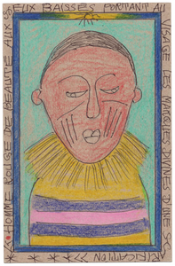 Frédéric Bruly Bouabré - "Homme rouge de beauté aux yeux baisses"