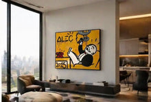 Alec Monopoly's Chairman Monops original painting in the interior